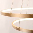 Ver imagem 5 de Lustre Luminária Led 5 Arcos Anéis Pendente 80w Moderno Dourado 4000k 110v/220v Brinovar