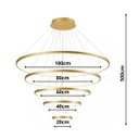 Ver imagem 6 de Lustre Luminária Led 5 Arcos Anéis Pendente 80w Moderno Dourado 4000k 110v/220v Brinovar
