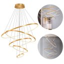 Ver imagem 2 de Lustre Luminária Led 5 Arcos Anéis Pendente 80w Moderno Dourado 4000k 110v/220v Brinovar
