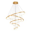 Ver imagem 1 de Lustre Luminária Led 5 Arcos Anéis Pendente 80w Moderno Dourado 4000k 110v/220v Brinovar