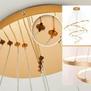 Ver imagem 3 de Lustre Luminária Led 5 Arcos Anéis Pendente 80w Moderno Dourado 4000k 110v/220v Brinovar