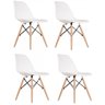 Conjunto Mesa Redonda 90cm Tampo em Mdf 4 Cadeiras Pp Base Madeira Eames Dsw-m - 5