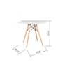 Conjunto Mesa Redonda 90cm Tampo em Mdf 4 Cadeiras Pp Base Madeira Eames Dsw-m - 4