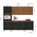 Ver imagem 4 de Cozinha Modulada Paneleiro 4 Portas com Nicho Forno Aéreo 2 Portas 120cm Balcão com Tampo 120cm 2 Aéreos geladeira 80cm Completa 6 Peças Madri