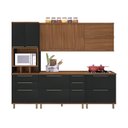 Ver imagem 3 de Cozinha Modulada Paneleiro 4 Portas com Nicho Forno Aéreo 2 Portas 120cm Balcão com Tampo 120cm 2 Aéreos geladeira 80cm Completa 6 Peças Madri