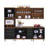 Cozinha Modulada Paneleiro 4 Portas com Nicho Forno Aéreo 2 Portas 120cm Balcão com Tampo 120cm 2 Aéreos geladeira 80cm Completa 6 Peças Madri - 5