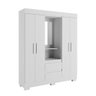 Guarda Roupa Acp Isabely 4 Portas com Espelho e Pés - Branco - 1