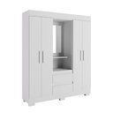 Ver imagem 1 de Guarda Roupa Acp Isabely 4 Portas com Espelho e Pés - Branco