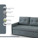 Ver imagem 3 de Sofá Icaria 3 em 1 Sofá Chaise Cama 1,50m Cinza Casal