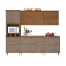 Cozinha Modulada Paneleiro 4 Portas com Nicho Forno Aéreo 2 Portas 120cm Balcão com Tampo 120cm 2 Aéreos geladeira 80cm Completa 6 Peças Madri - 3