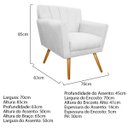 Ver imagem 5 de Kit Diva Recamier Vanessa 160cm Lado Direito e 02 Poltronas Laura Suede - Doce Sonho Móveis RECAMIER