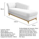 Ver imagem 4 de Kit Diva Recamier Vanessa 160cm Lado Direito e 02 Poltronas Laura Suede - Doce Sonho Móveis RECAMIER