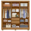 Ver imagem 3 de Guarda Roupa Casal Ambiente Bahamas 3 Portas Freijó Cinza com Espelho - Moval
