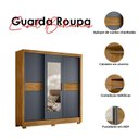 Ver imagem 4 de Guarda Roupa Casal Ambiente Bahamas 3 Portas Freijó Cinza com Espelho - Moval