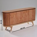 Ver imagem 5 de Buffet 4 Portas MDF Pés em Madeira Maciça Mel 180cm Vigo Marrom