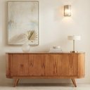 Ver imagem 1 de Buffet 4 Portas MDF Pés em Madeira Maciça Mel 180cm Vigo Marrom