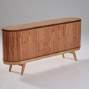 Ver imagem 2 de Buffet 4 Portas MDF Pés em Madeira Maciça Mel 180cm Vigo Marrom