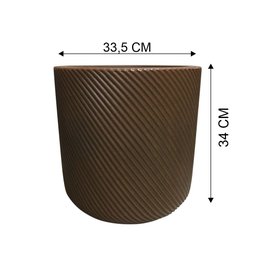 Vaso Cilíndrico Vite Vogue Cor Ferrugem 34x33,5 cm - 4