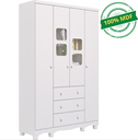 Ver imagem 3 de Guarda Roupa Uli 4 3 Gavetas 100%mdf Branco Peroba Móveis