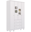 Ver imagem 2 de Guarda Roupa Uli 4 3 Gavetas 100%mdf Branco Peroba Móveis