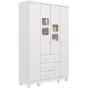 Ver imagem 2 de Guarda Roupa Uli 4 3 Gavetas 100%mdf Branco Peroba Móveis