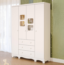 Ver imagem 1 de Guarda Roupa Uli 4 3 Gavetas 100%mdf Branco Peroba Móveis