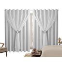 Ver imagem 1 de Cortina Blackout PVC 6,00m X 2,80m Com Voil Branco