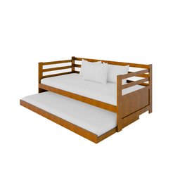 Sofá Cama com Cama Auxíliar em Madeira Enjoy - Imbuia - 3
