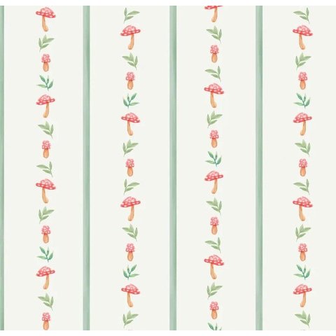 Papel de Parede Wiler Bambine - Jardim e Listras Verde Ba0016