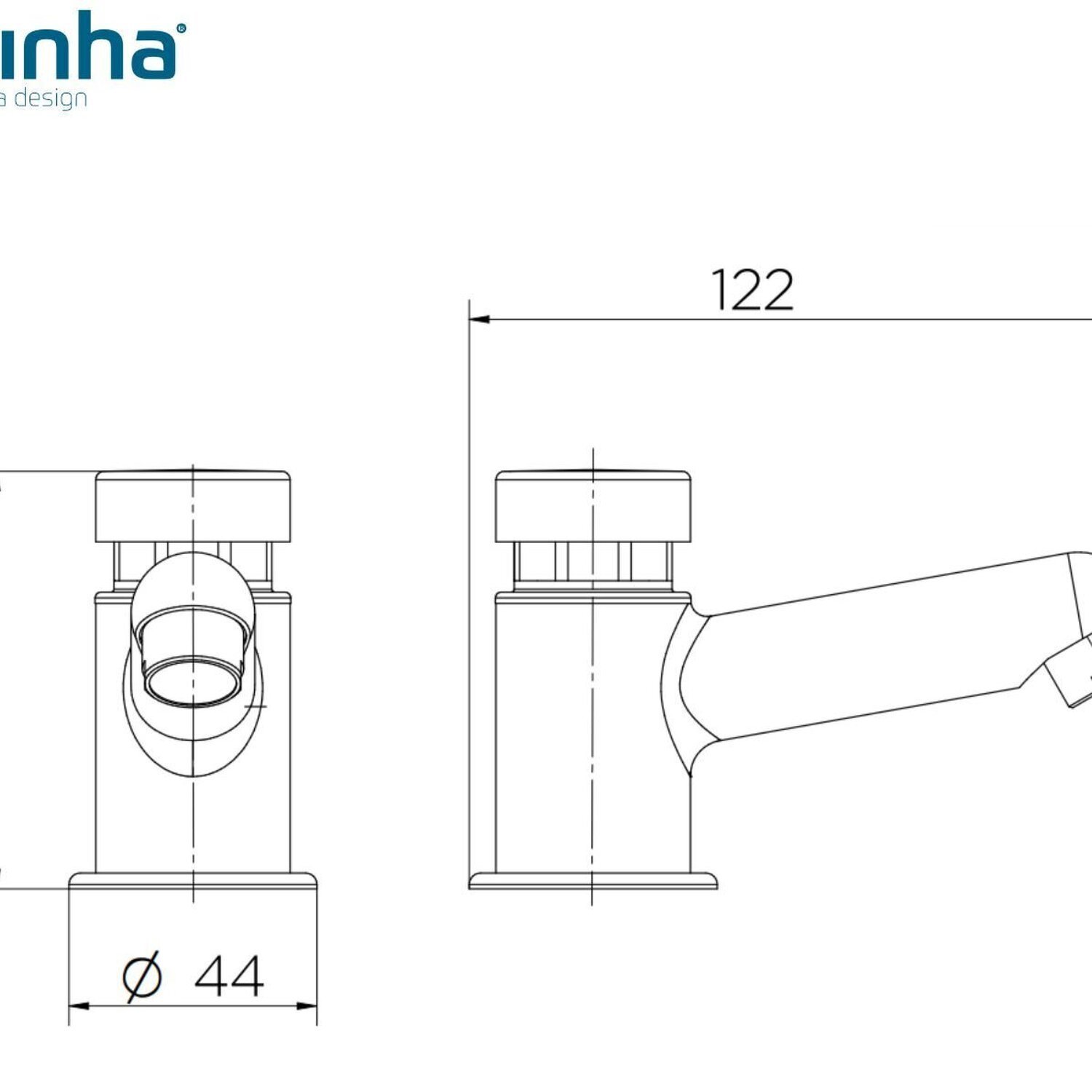 Torneira Para Lavatório Automática Bancada Rainha Metais - 3