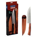 Ver imagem 1 de Faca para Carne Tramontina Nômade com Lâmina Aço Inox Cabo Madeira com Bainha Couro 8pol