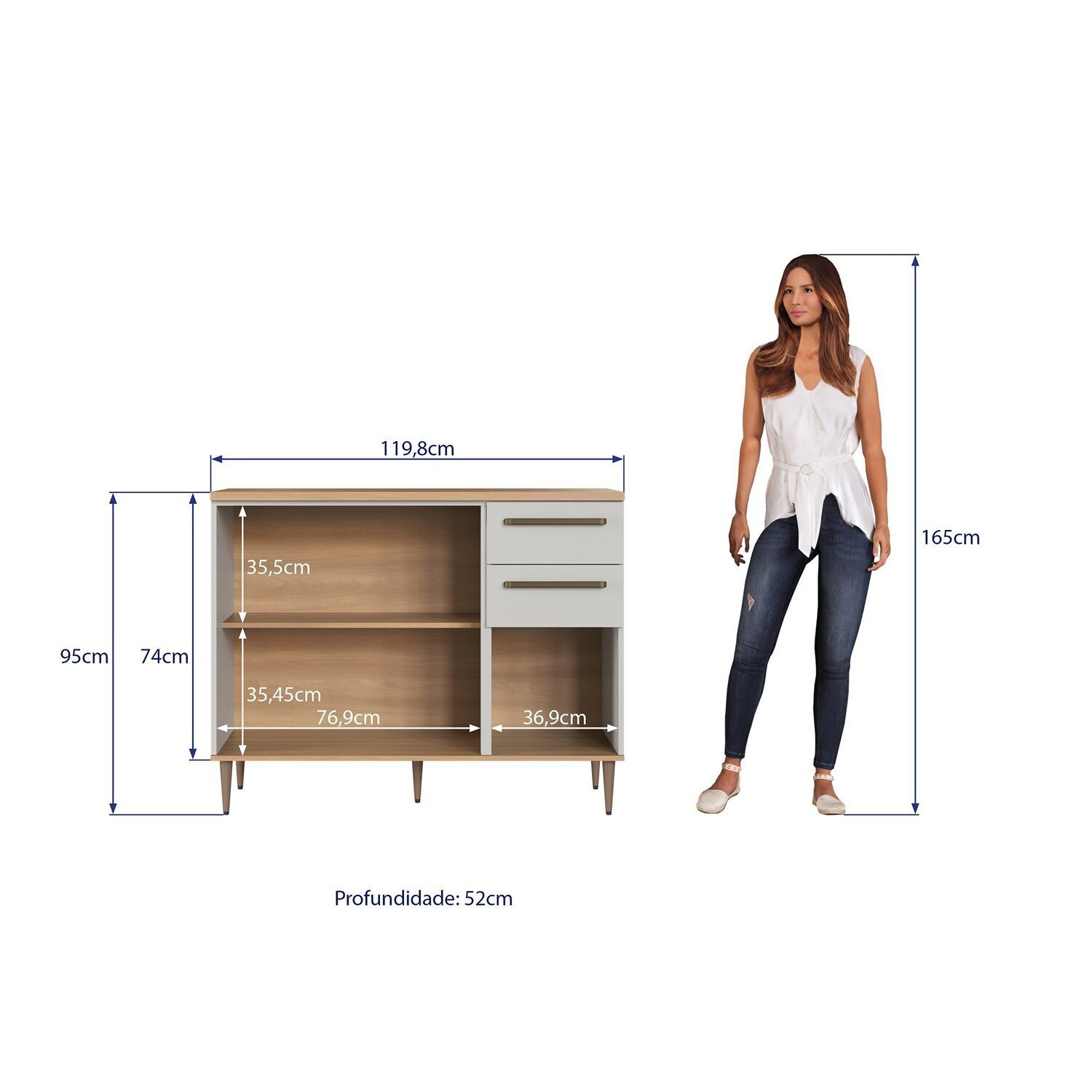 Cozinha Modulada Compacta Isabelle 4 peças com Torre Quente para 2 Fornos - 17