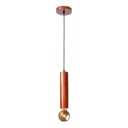 Ver imagem 5 de Luminária Pendente Cilindro Tubo de Madeira Maciça 1 Metro E27 Lustre - Cor Mogno