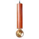 Ver imagem 3 de Luminária Pendente Cilindro Tubo de Madeira Maciça 1 Metro E27 Lustre - Cor Mogno