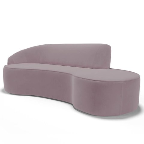 Sofá Living 3 Lugares 230cm Braço Esquerdo Mozart D06 Veludo Rosê - Mpozenato