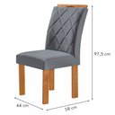 Ver imagem 3 de Mesa de Jantar 4 Lugares Kansas/Arthus com Vidro Cinamomo/Off White/Suede Cinza 17991 - Cel Móveis