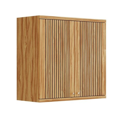 Armário Aéreo de Cozinha 80cm com 2 Portas Fresadas 100% MDF Noruega Espresso Móveis Marrom/Amendoa