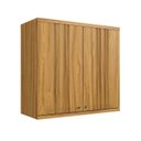 Ver imagem 1 de Armário Aéreo de Cozinha 80cm com 2 Portas Caneladas 100% MDF Noruega Espresso Móveis Marrom/Amendoa