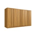 Ver imagem 1 de Armário Aéreo de Cozinha 120cm 3 Portas Caneladas 100% MDF Noruega Espresso Móveis Marrom/Amendoa