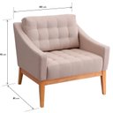 Ver imagem 3 de Poltrona com Almofada de Encosto Solta Detalhes em Puxes no Estofado e Base em Madeira Arredo Espres