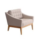 Ver imagem 4 de Poltrona com Almofada de Encosto Solta Detalhes em Puxes no Estofado e Base em Madeira Arredo Espres