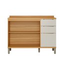 Ver imagem 3 de Balcão de Cozinha 120cm com 2 Portas 3 Gavetas e Tampo 100% MDF Noruega Espresso Móveis Bege/Amêndoa