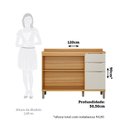 Ver imagem 4 de Balcão de Cozinha 120cm com 2 Portas 3 Gavetas e Tampo 100% MDF Noruega Espresso Móveis Bege/Amêndoa