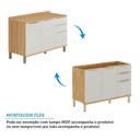 Ver imagem 5 de Balcão de Cozinha 120cm com 2 Portas 3 Gavetas e Tampo 100% MDF Noruega Espresso Móveis Bege/Amêndoa