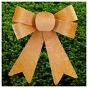 Ver imagem 1 de Kit 10 Enfeite Árvore Natal Laço Dourado 17,5cm