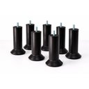 Ver imagem 6 de Kit para Cama Box Solteiro com 4 Pes e 2 Rodizio Preto Altura 13cm
