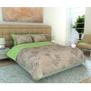 Ver imagem 1 de Cobre Leito King 3 Peças Malha 100% Algodão Folhagem Riscado