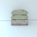 Ver imagem 2 de Cobre Leito King 3 Peças Malha 100% Algodão Folhagem Riscado