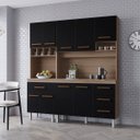 Ver imagem 1 de Kit Cozinha Compacta Vitória 178 cm 5 Portas 4 Gavetas Moblis: Savana Preto