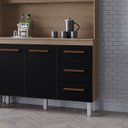 Ver imagem 2 de Kit Cozinha Compacta Vitória 178 cm 5 Portas 4 Gavetas Moblis: Savana Preto